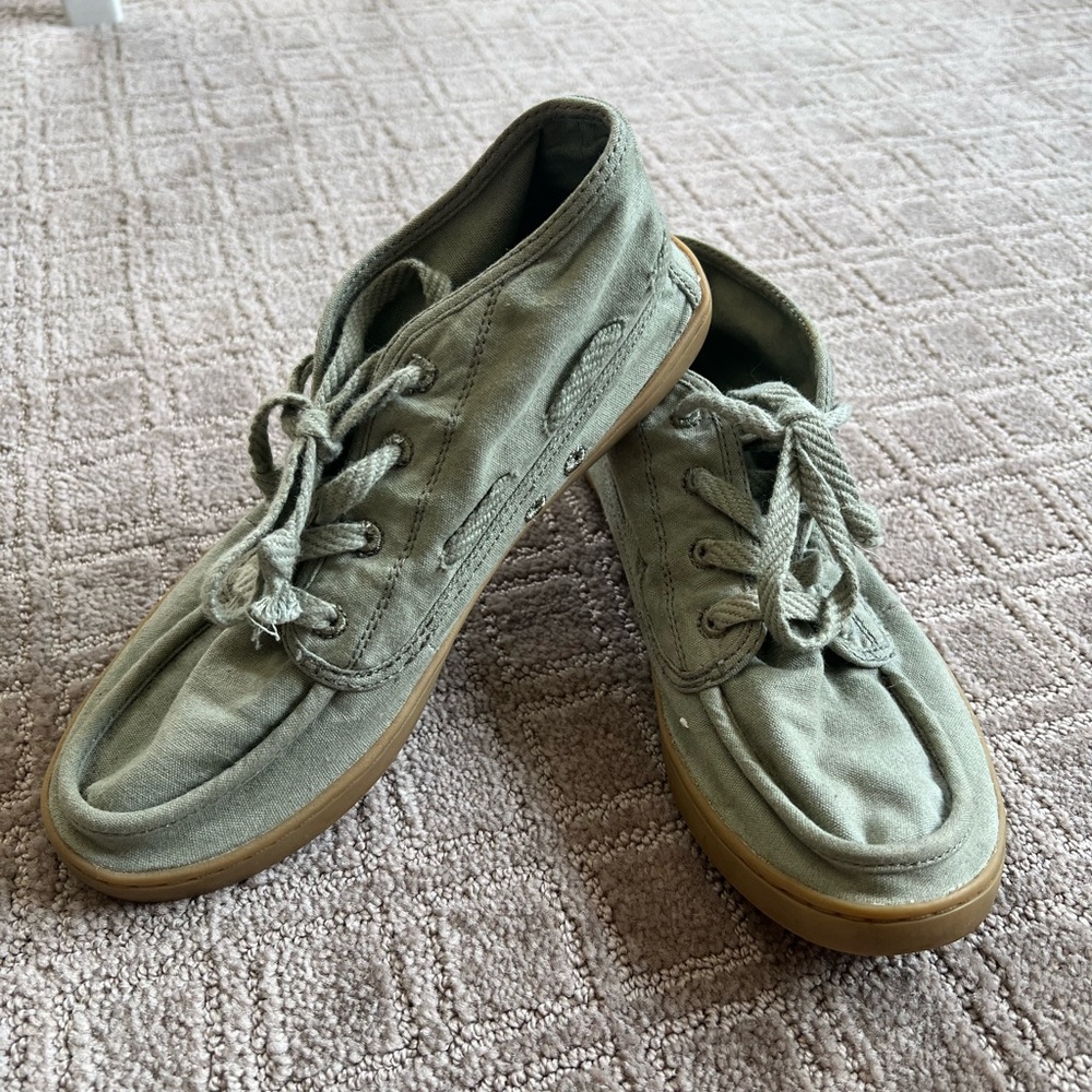 Sanuk Green boat shoes Canvas Ankle Boots